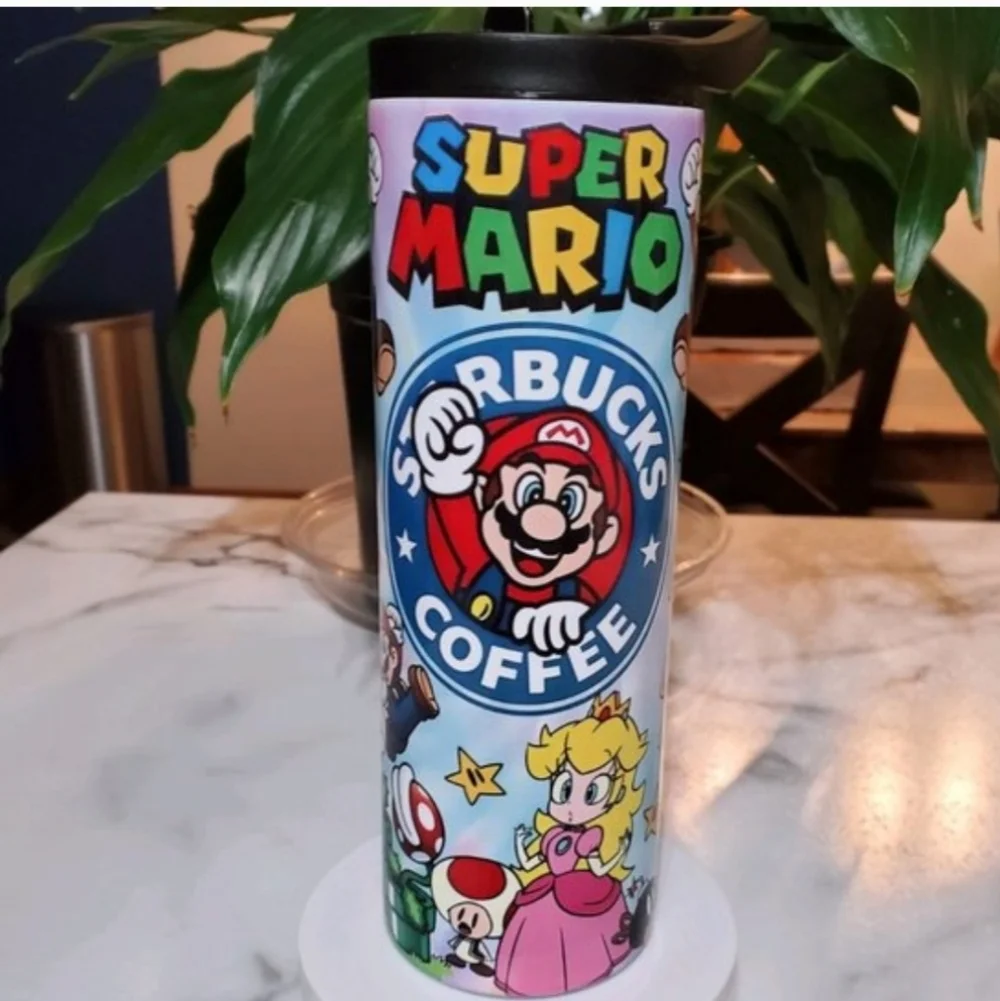 Super Mario Bros. Coffe 20oz Tumbler  with duo lids 🎉sale
